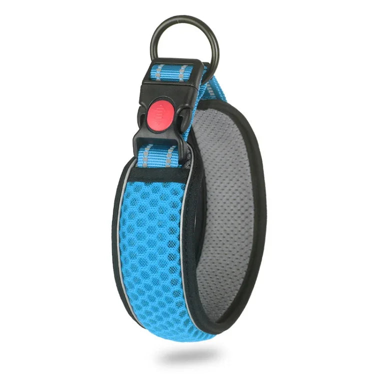 ปลอกคอสุนัขตาข่ายรังผึ้ง ระบายอากาศ สะท้อนแสง ป้องกันการบีบรัด ขนาด XS, S, M, L, XL