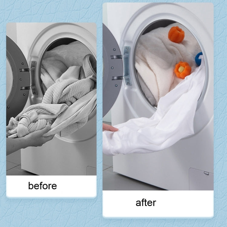 Washing Machine Laundry Ball Decontamination Hair Removal Anti-winding Cleaning Ball, Bear Blue, Bear Orange