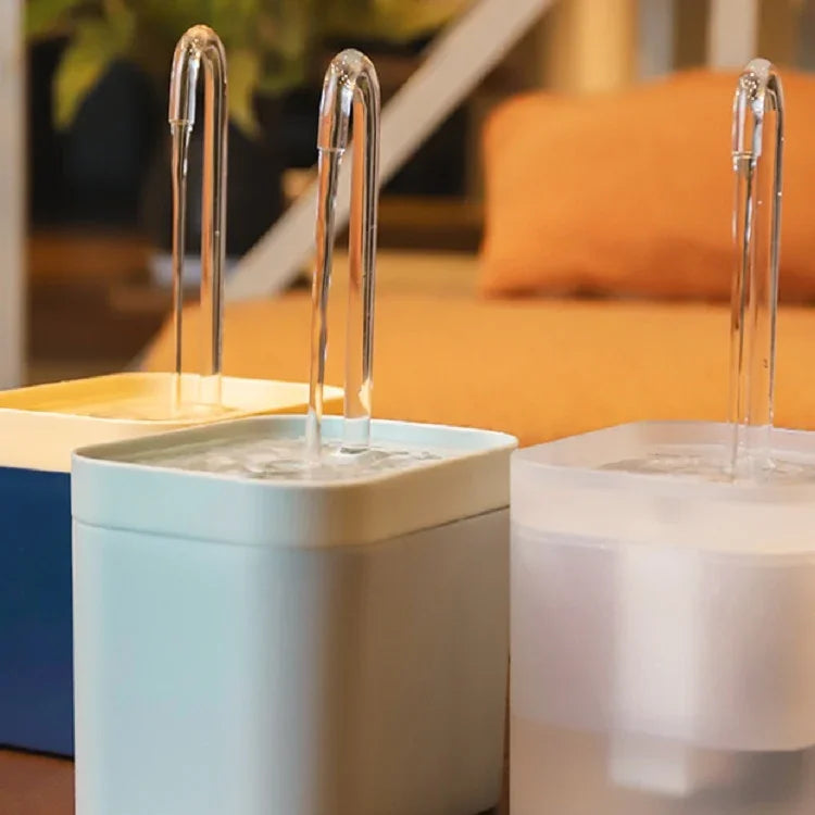 น้ำพุให้น้ำดื่มหมุนเวียนอัตโนมัติสำหรับแมว ปลั๊ก US (110V), ปลั๊ก EU (230V), USB (5V), USB ป้องกันแห้ง