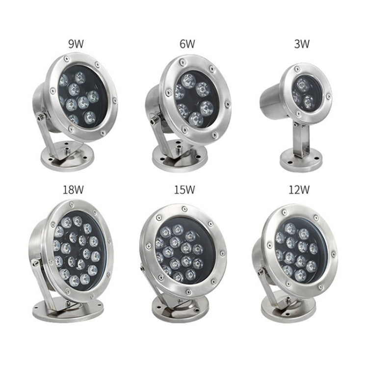 ไฟใต้น้ำ LED สำหรับสระน้ำ บ่อปลา น้ำพุ กันน้ำ สำหรับตกแต่งภูมิทัศน์, 3W, 6W, 9W, 12W, 18W, 24W