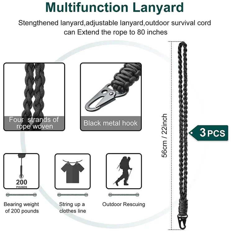 QD-258 สายคล้องคอโลหะถักมืออเนกประสงค์สำหรับทหารร่ม, สายคล้องคอ QD-258 ทหารร่ม (แดง), สายคล้องคอ QD-258 ทหารร่ม (ดำ), สายคล้องคอ QD-258 ทหารร่ม (น้ำเงินเข้ม)
