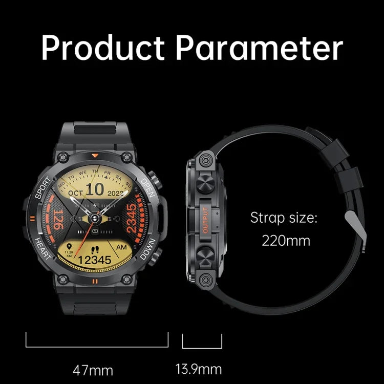 K56Pro นาฬิกาอัจฉริยะขนาด 1.39 นิ้ว วัดอัตราการเต้นหัวใจ/ความดันโลหิต/ออกซิเจนในเลือด พร้อมโทรศัพท์