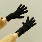 227-A0124 ถุงมือถักขนแกะลายทางสัมผัสหน้าจอ ถุงมือปั่นจักรยานกันหนาว