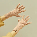 227-A0124 ถุงมือถักขนแกะลายทางสัมผัสหน้าจอ ถุงมือปั่นจักรยานกันหนาว