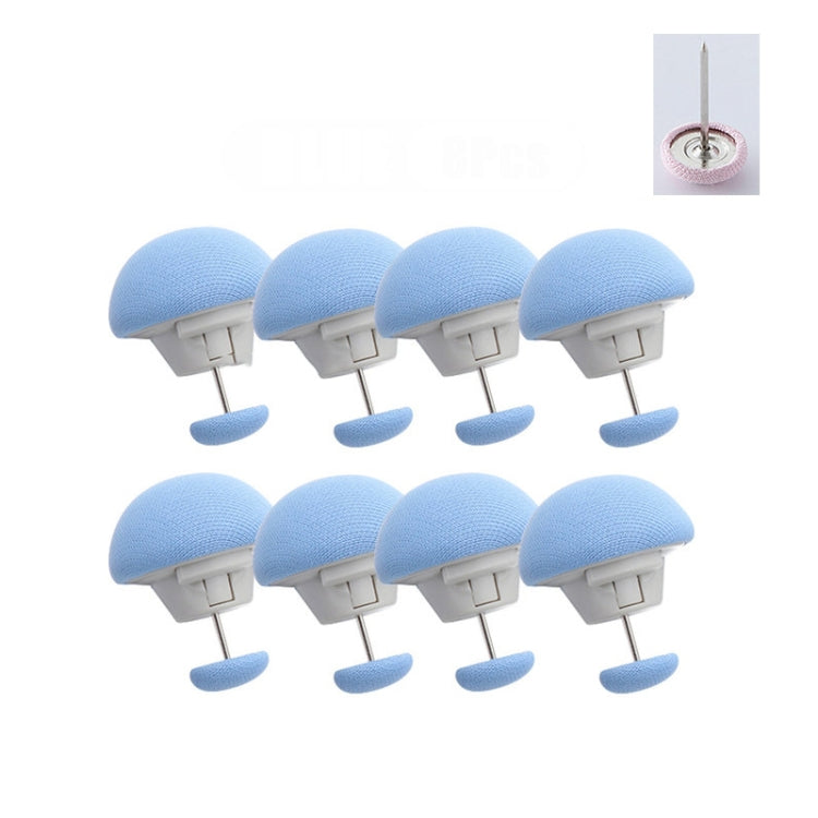 8 PCS Non-marking One-touch Unlocking Mushroom-shaped Quilt Fixer, Pink+Cloth Needle, Blue+Cloth Needle