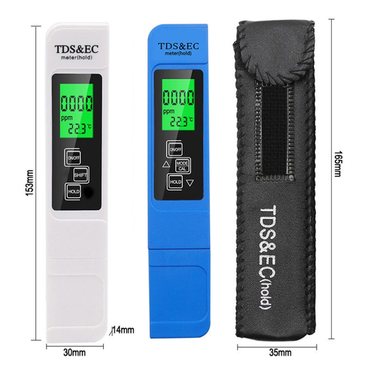 ปากกาทดสอบคุณภาพน้ำ TDS & EC รุ่นมีไฟแบ็คไลท์, รุ่นมีไฟแบ็คไลท์ (สีขาว), รุ่นมีไฟแบ็คไลท์ (สีน้ำเงิน)