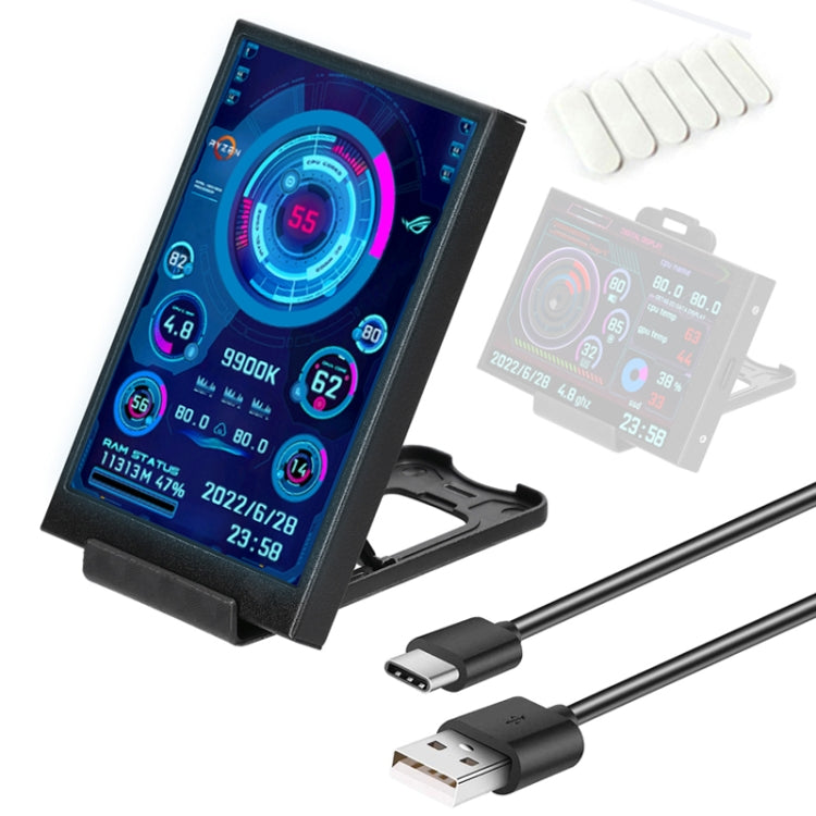 3.5 InchIPS View All Computer Monitor USB Chassis Vice Screen, Set 1 (Black), Set 1 (White), Set 2 (Black), Set 2 (White), Set 3 (Black), Set 3 (White)