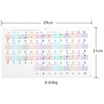สติกเกอร์สีสำหรับคีย์บอร์ดเปียโนเด็ก 5 ชิ้น อุปกรณ์เครื่องดนตรี, QT-005, QT-005-A, QT-0302