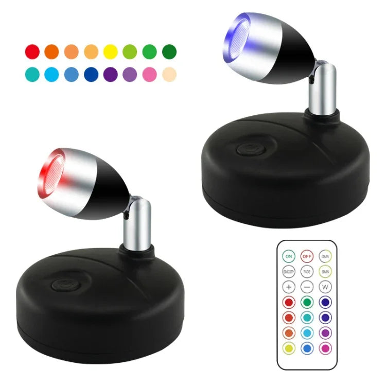Wireless RGB Remote Control Cabinet Ambient Spotlight, C1556 Single Head 2 Lights, C1648 Single Head 2 Lights, C2755 Double Head 2 Lights, C2765 Double Head 2 Lights