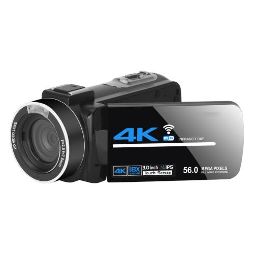 กล้องวิดีโอดิจิทัลซูม 5600PX 4K สีดำ พร้อมไฟเสริม + เลนส์มุมกว้าง, พร้อมฮูด + ไมโครโฟน + เลนส์มุมกว้าง, พร้อมชุดกันสั่น