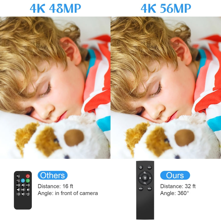 กล้องวิดีโอดิจิทัลซูม 5600PX 4K สีดำ พร้อมไฟเสริม + เลนส์มุมกว้าง, พร้อมฮูด + ไมโครโฟน + เลนส์มุมกว้าง, พร้อมชุดกันสั่น