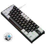 LEAVEN K620 61 Keys Hot Plug-in Glowing Game Wired Mechanical Keyboard, Cable Length: 1.8m, Black Green Shaft, White Green Shaft, Blue Green Shaft, Pink Green Shaft, White Black Red Shaft, Black White Green Shaft, White Black Green Shaft               ...