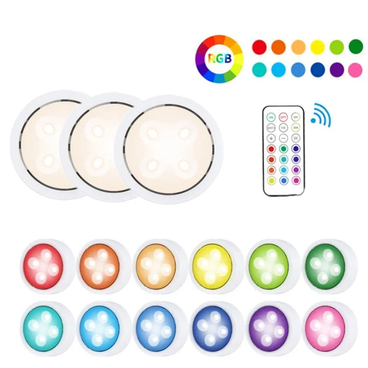 ไฟบรรยากาศตู้สัมผัสกลางคืนฮอกกี้ 13 สี พร้อมรีโมทคอนโทรล, ชุด 3 ดวง 1 รีโมท, ชุด 6 ดวง 2 รีโมท