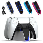 HONCAM ที่ชาร์จจอยเกม PS5 แบบแท่นชาร์จคู่ สีขาว ดำ ชมพูแดง น้ำเงิน