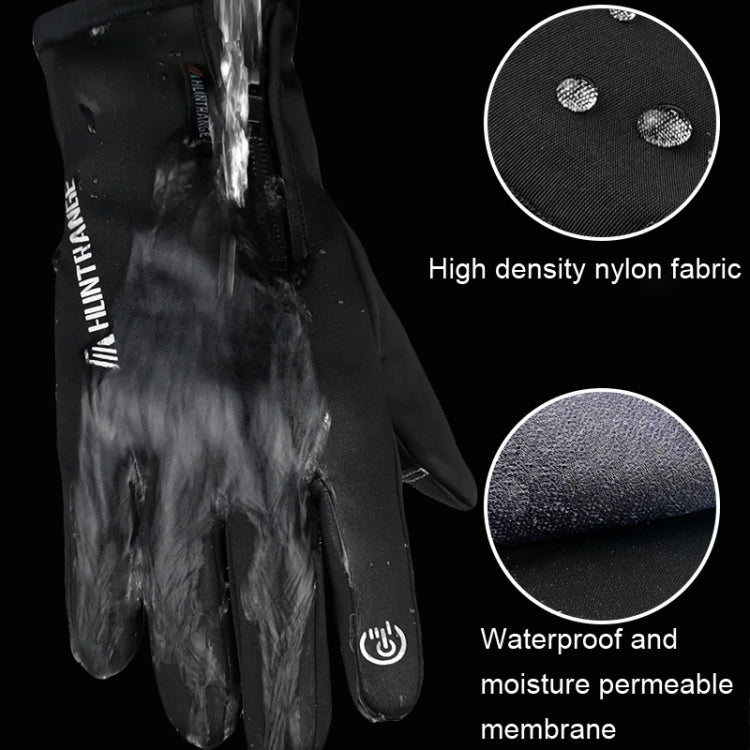 ถุงมือขี่จักรยานกันน้ำกลางแจ้ง HUNTRANGE A022 สัมผัสหน้าจอ กันหนาว ขนาด S M L XL XXL
