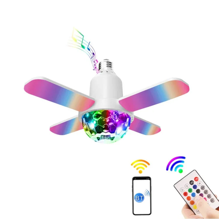 LY-002 ไฟเอฟเฟกต์ RGB บลูทูธขนาดเล็ก 24W ไฟดนตรีพับได้, ไฟมหัศจรรย์, ไฟดาว
