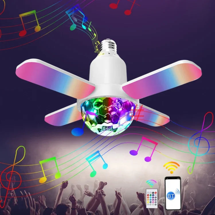 LY-002 ไฟเอฟเฟกต์ RGB บลูทูธขนาดเล็ก 24W ไฟดนตรีพับได้, ไฟมหัศจรรย์, ไฟดาว