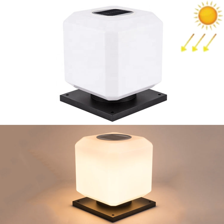 003 Solar Square Outdoor Post Light LED Waterproof Wall Lights, Size:, 20cm (Warm Light), 25cm (Warm Light), 30cm (Warm Light), 20cm (White Light), 25cm (White Light), 30cm (White Light), 20cm (Tricolor Light), 25cm (Tricolor Light), 30cm (Tricolor Light)