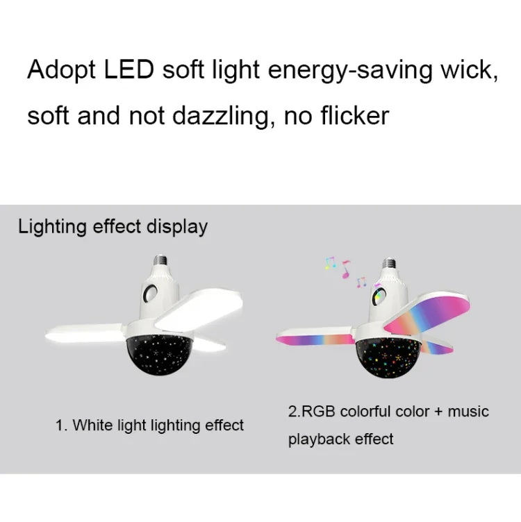 ZSCPH-001 ไฟบรรยากาศดนตรีสามใบสีสันสดใส RGB บลูทูธมัลติฟังก์ชัน 40W, ขนาด:, L (ดาว), S (ดาว), L (ลูกบอลมหัศจรรย์), S (ลูกบอลมหัศจรรย์)