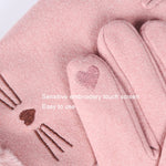 ถุงมือกันหนาวสัมผัสหน้าจอพร้อมกำมะหยี่หนา A56 สีดำ A56 สีชมพู A56 สีเทา