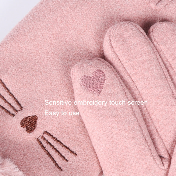 ถุงมือกันหนาวสัมผัสหน้าจอพร้อมกำมะหยี่หนา A56 สีดำ A56 สีชมพู A56 สีเทา