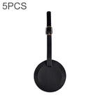 5 PCS Soft-Surface Leather Stitched Round Boarding Pass Luggage Tag