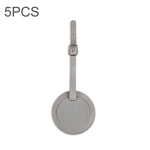 5 PCS Soft-Surface Leather Stitched Round Boarding Pass Luggage Tag
