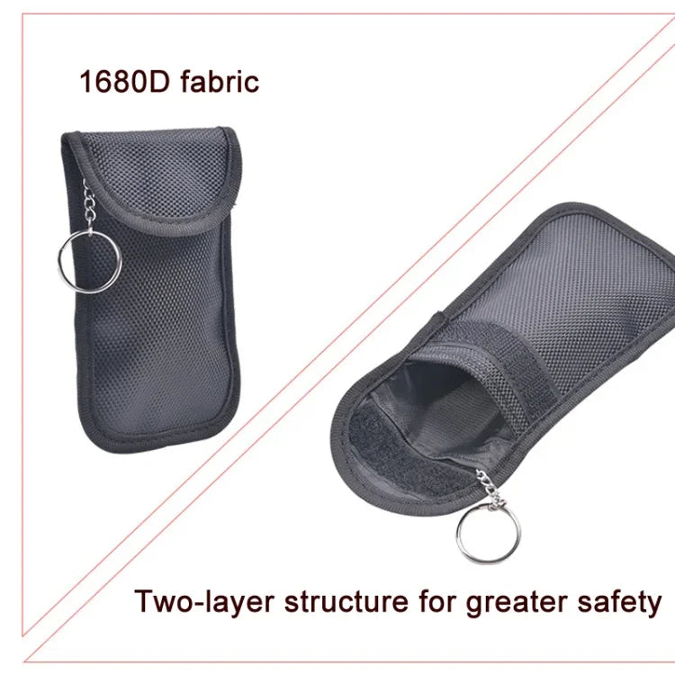 ถุงกันสัญญาณกุญแจรถแบบหัวเข็มขัดคู่ ป้องกันแม่เหล็ก กระเป๋าใส่บัตร RFID, หัวเข็มขัดคู่