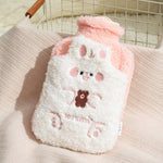 ZS103 Cartoon Plush Water-filled Hot Water Bags Explosion-proof Leak-proof Warming Water Bottle, Spec:, Pink Lucky Rabbit, Beige Lucky Rabbit, Brown Bear, Khaki Bear, Purple Duck, Pink Rabbit, Deep Blue Duck, Ink Green Duck, Intervened Pink