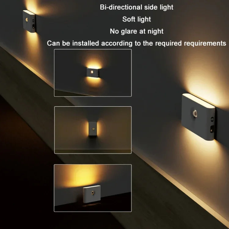 ไฟกลางคืน LED แบบไร้สาย ระบบเซ็นเซอร์อินฟราเรดอัจฉริยะแม่เหล็ก, เลนส์แบบแบน, เลนส์แบบกลม