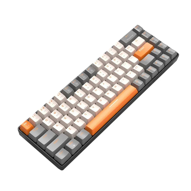 ZIYOU LANG K68 68 Keys Bluetooth Wireless Dual Model Mechanical Keyboard, Style:, Red Shaft Version (Shimmering), Green Shaft Version (Gray), Red Shaft Version (Gray)