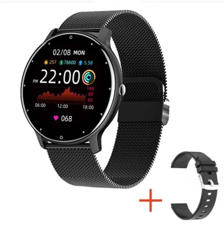 BW0223 นาฬิกาโทร Bluetooth อัจฉริยะวัดอัตราการเต้นหัวใจ/ออกซิเจนในเลือด/ความดันโลหิต สายซิลิโคนสีดำ น้ำเงิน ชมพู เบจ สายตาข่ายสีดำ ชมพู น้ำเงิน