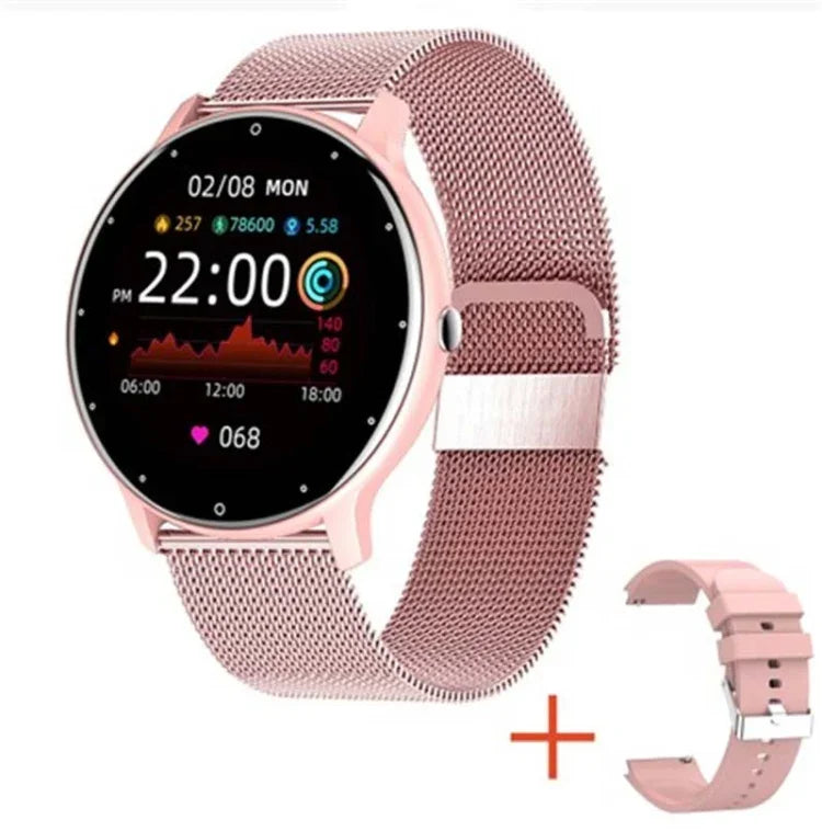 BW0223 นาฬิกาโทร Bluetooth อัจฉริยะวัดอัตราการเต้นหัวใจ/ออกซิเจนในเลือด/ความดันโลหิต สายซิลิโคนสีดำ น้ำเงิน ชมพู เบจ สายตาข่ายสีดำ ชมพู น้ำเงิน