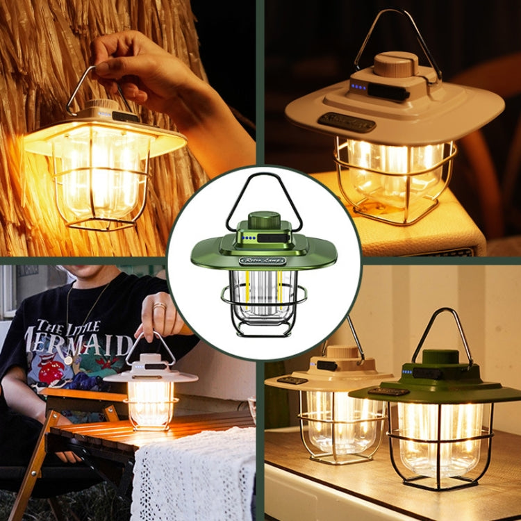 โคมไฟตั้งแคมป์โคมไฟโคมไฟ LED เรโทร LY02 ชาร์จ USB, LY02 สีเขียว, LY02 สีขาว, LY02 สีดำ