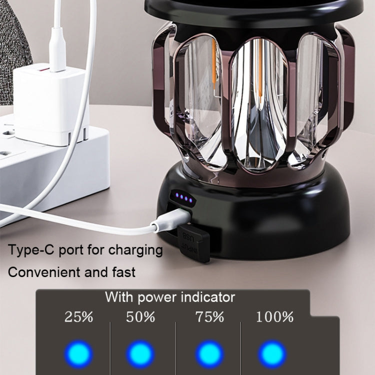 ไฟเต็นท์เรโทร LED รุ่น LH-B46 ชาร์จ USB สะดวกสำหรับตั้งแคมป์, LH-B46 สีขาว, LH-B46 สีเขียว, LH-B46 สีดำ