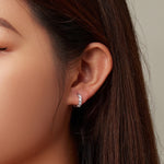 ต่างหูดอกไม้บานซิริคอนเงินสเตอร์ลิง S925, BSE734