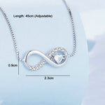 สร้อยคอรูปหัวใจอินฟินิตี้ซิริคอนเงินสเตอร์ลิง S925, BSN276