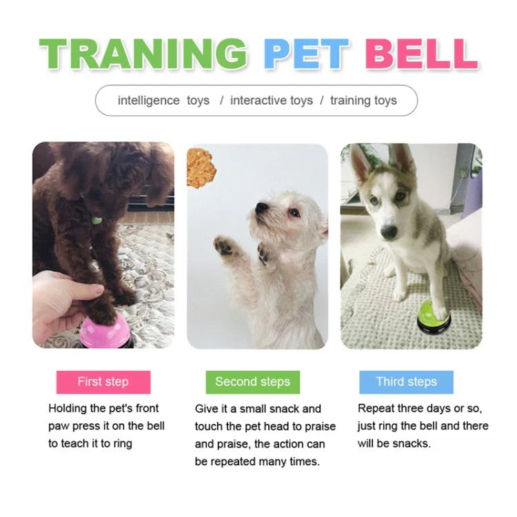 Pet Toy Training Called Dinner Small Bell Footprint Ring Dog Toys, 3pcs Pet Bell Yellow, 3pcs Pet Bell Red, 3pcs Pet Bell Pink, 3pcs Pet Bell White, 3pcs Pet Bell Royal Blue