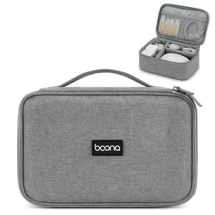 Baona Multifunctional Earphone Data Cable Digital Storage Bag, Spec:, Single-layer (Gray), Single-layer (Black), 2-layer (Gray), 2-layer (Black), Single-Layer Box (Gray), Single-Layer Box (Black), 2-layer Box (Gray), 2-layer Box (Black), XL (Gray)     ...
