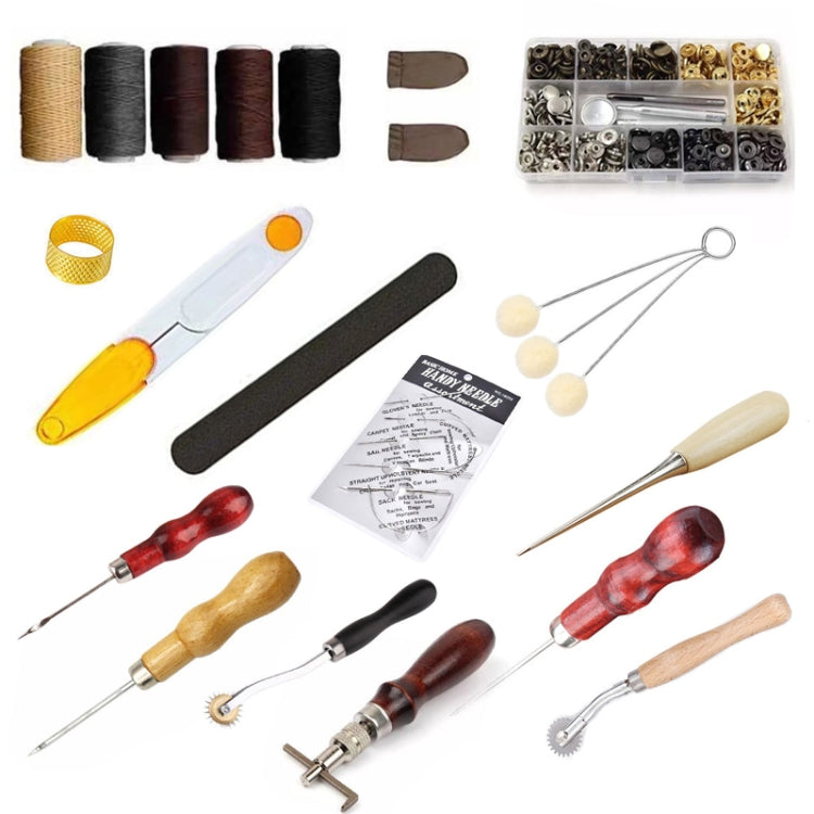 Handmade Leather DIY Tool Set Sewing Craft Tool Set, ER103 28 In 1