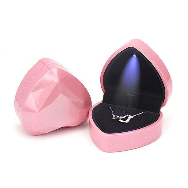 017015-20 Heart-shaped LED Light Ring Necklace Storage Box without Jewelry, Spec:, Pendant(Black), Ring(White), Pendant(Pink), Ring(Red), Ring(Gold), Ring(Blue), Ring(Black), Ring(Pink), Pendant(White), Pendant(Red), Pendant(Gold), Pendant(Blue)