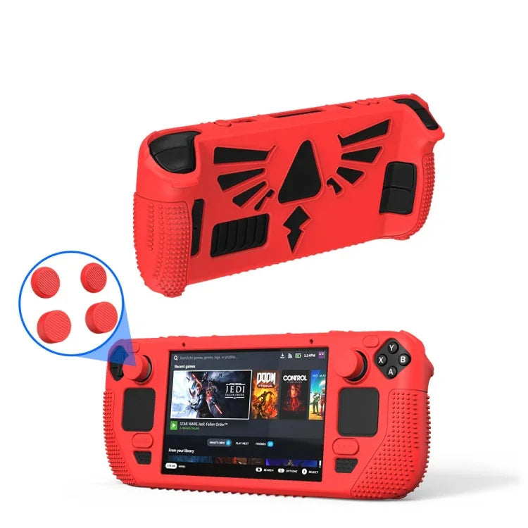 เคสซิลิโคนกันลื่นสำหรับ Steam Deck V V4-1 พร้อมฟังก์ชันที่ยึดเครื่อง สีดำ สีแดง สีเขียว สีน้ำเงิน