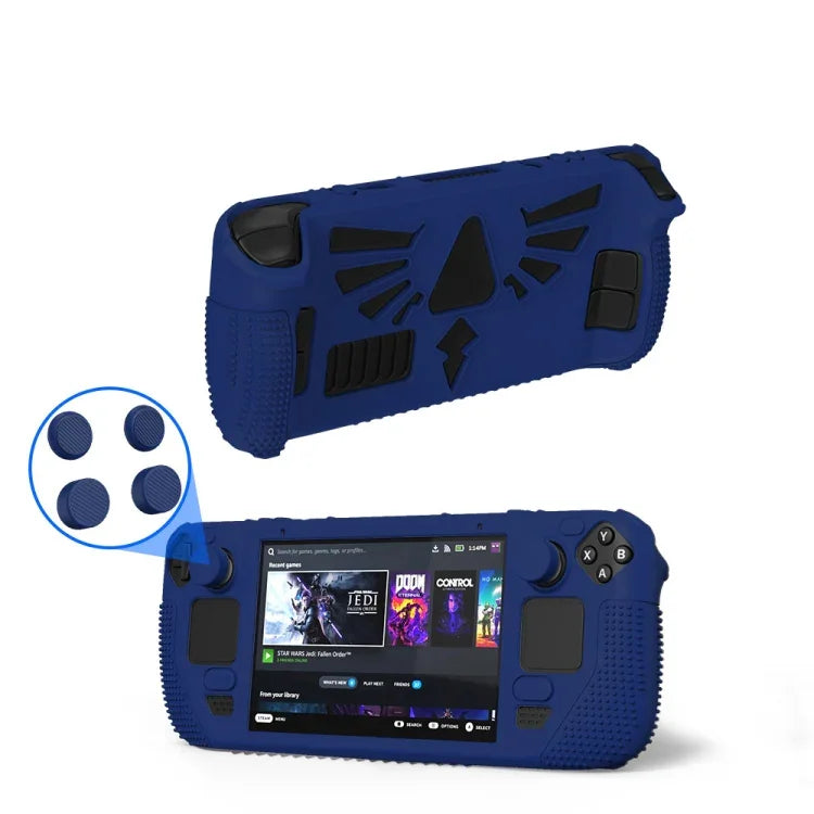 เคสซิลิโคนกันลื่นสำหรับ Steam Deck V V4-1 พร้อมฟังก์ชันที่ยึดเครื่อง สีดำ สีแดง สีเขียว สีน้ำเงิน