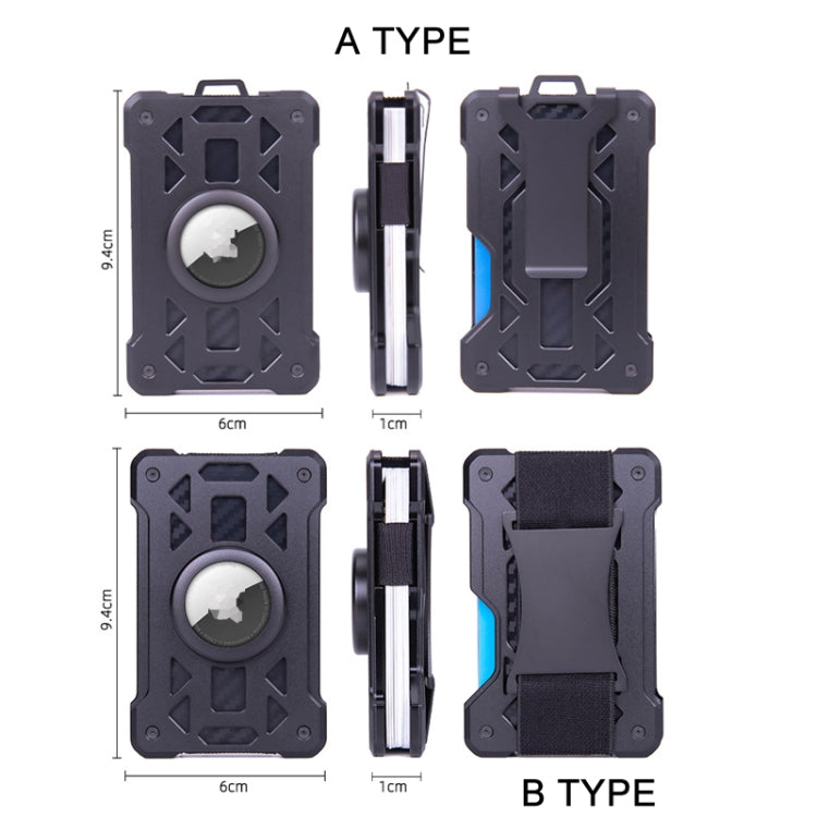 กระเป๋าใส่บัตรโลหะกันขโมย RFID สำหรับ AirTag รุ่นที่ 2 / รุ่นที่ 1 รุ่น ak-4 A สีดำ, น้ำเงิน, เงิน, เทา, รุ่น ak-4 B สีดำ, เงิน, น้ำเงิน, เทา