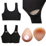 เสื้อกั๊กเต้านมปลอมซิลิโคนสำหรับแต่งหญิง CD ขนาด AA+XS 400g, A+S 500g, B+M 600g, C+L 800g, D+XL 1000g, DD+XXL 1200g, E+XXXL 1400g, EE+XXXXL 1600g
