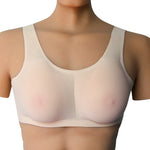 เสื้อกั๊กเต้านมปลอมซิลิโคนสำหรับแต่งหญิง CD ขนาด AA+XS 400g, A+S 500g, B+M 600g, C+L 800g, D+XL 1000g, DD+XXL 1200g, E+XXXL 1400g, EE+XXXXL 1600g