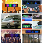 จอแสดงผล LED ยืดหยุ่นสำหรับรถยนต์ ควบคุมผ่านแอปมือถือ เชื่อมต่อบลูทูธ, S1664RGB 390x107 มม., S1696RGB 672x122 มม., S3264RGB 390x187 มม., S3296RGB 672x218 มม.
