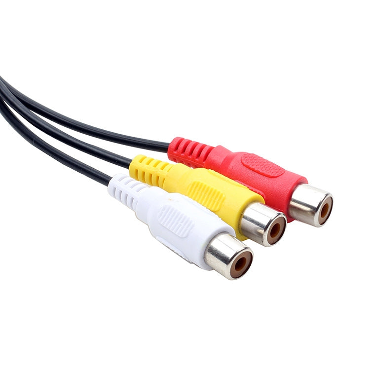 สาย USB เป็น 3 RCA บัส 1 ตัวผู้ 3 ตัวเมีย สายเสียง AV, ความยาว 25 ซม., 1.5 เมตร