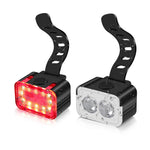 ชุดไฟจักรยาน LED ชาร์จ USB สำหรับขี่กลางแจ้ง สไตล์: ไฟหน้า ไฟท้าย ไฟหน้า+ไฟท้าย