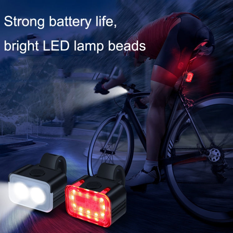 ชุดไฟจักรยาน LED ชาร์จ USB สำหรับขี่กลางแจ้ง สไตล์: ไฟหน้า ไฟท้าย ไฟหน้า+ไฟท้าย